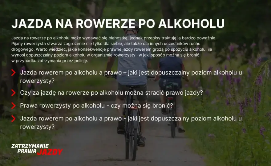 Jazda rowerem po alkoholu - Czy stracisz prawo jazdy?